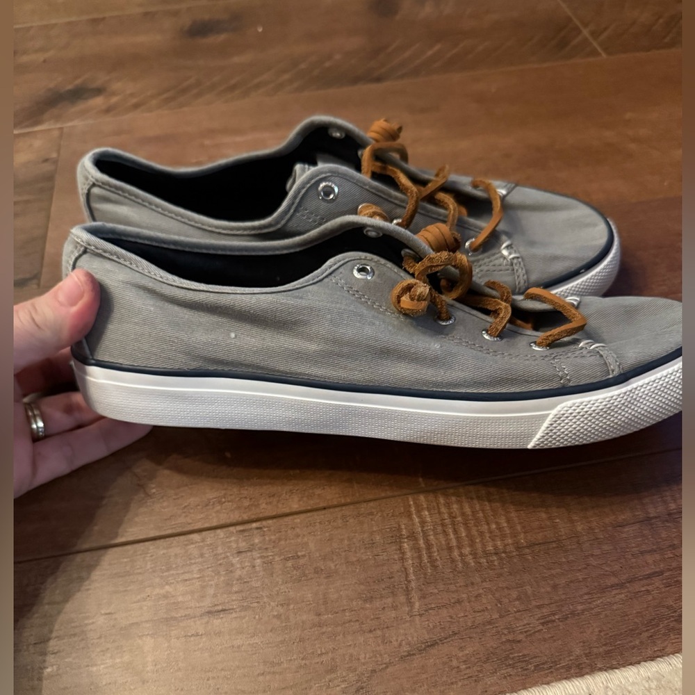 Sperry Gray and Brown Sneakers with Non-Slip Soles